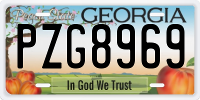 GA license plate PZG8969