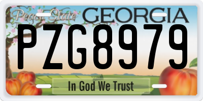 GA license plate PZG8979
