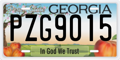GA license plate PZG9015