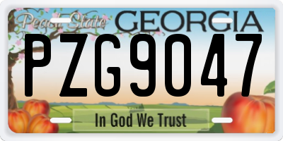 GA license plate PZG9047