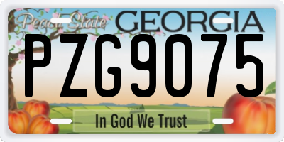 GA license plate PZG9075