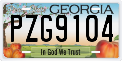 GA license plate PZG9104