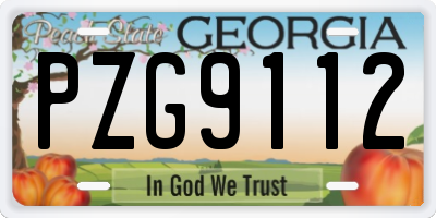 GA license plate PZG9112