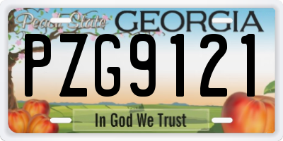 GA license plate PZG9121
