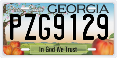 GA license plate PZG9129