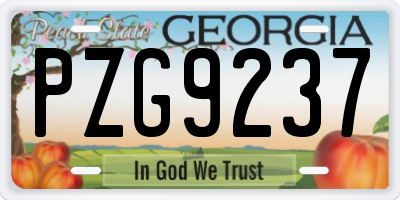 GA license plate PZG9237