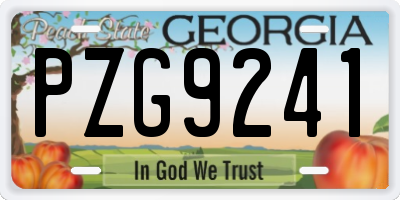 GA license plate PZG9241