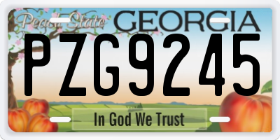 GA license plate PZG9245