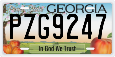 GA license plate PZG9247