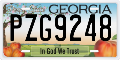 GA license plate PZG9248