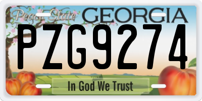 GA license plate PZG9274