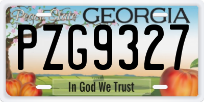 GA license plate PZG9327