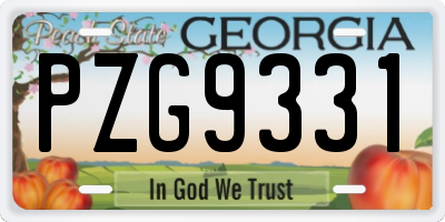 GA license plate PZG9331
