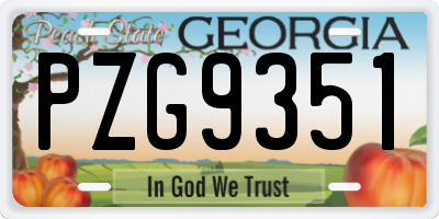 GA license plate PZG9351