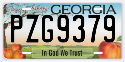 GA license plate PZG9379