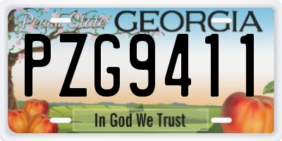 GA license plate PZG9411