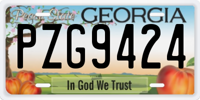 GA license plate PZG9424
