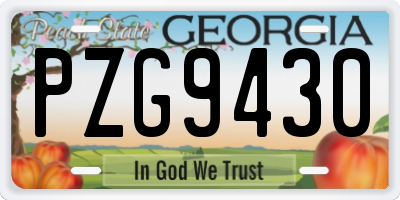 GA license plate PZG9430