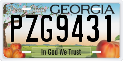 GA license plate PZG9431