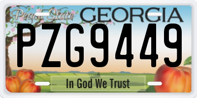 GA license plate PZG9449