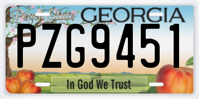 GA license plate PZG9451