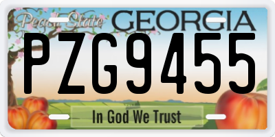 GA license plate PZG9455