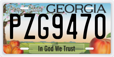 GA license plate PZG9470