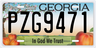 GA license plate PZG9471