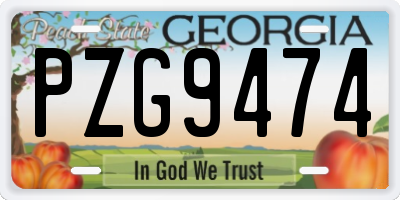 GA license plate PZG9474