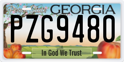GA license plate PZG9480
