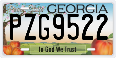 GA license plate PZG9522