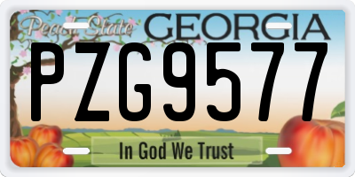 GA license plate PZG9577