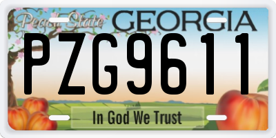 GA license plate PZG9611