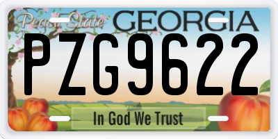 GA license plate PZG9622