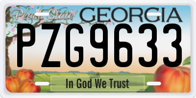 GA license plate PZG9633