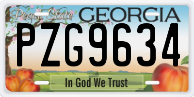 GA license plate PZG9634
