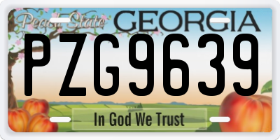 GA license plate PZG9639