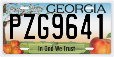 GA license plate PZG9641