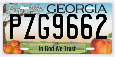 GA license plate PZG9662