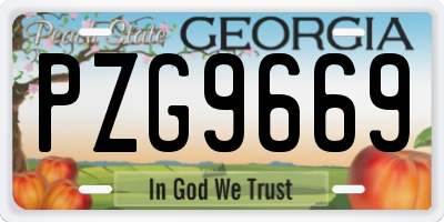 GA license plate PZG9669