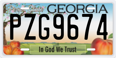 GA license plate PZG9674
