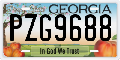 GA license plate PZG9688