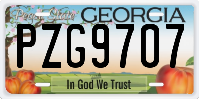 GA license plate PZG9707