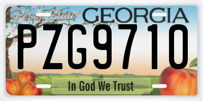 GA license plate PZG9710