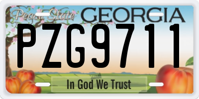 GA license plate PZG9711