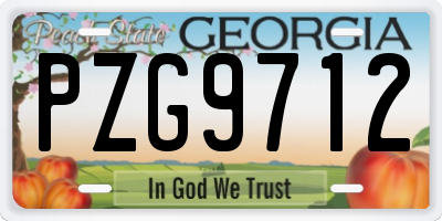 GA license plate PZG9712