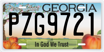 GA license plate PZG9721
