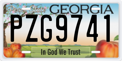 GA license plate PZG9741