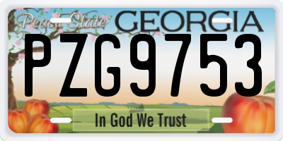 GA license plate PZG9753