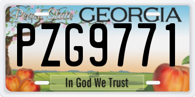 GA license plate PZG9771